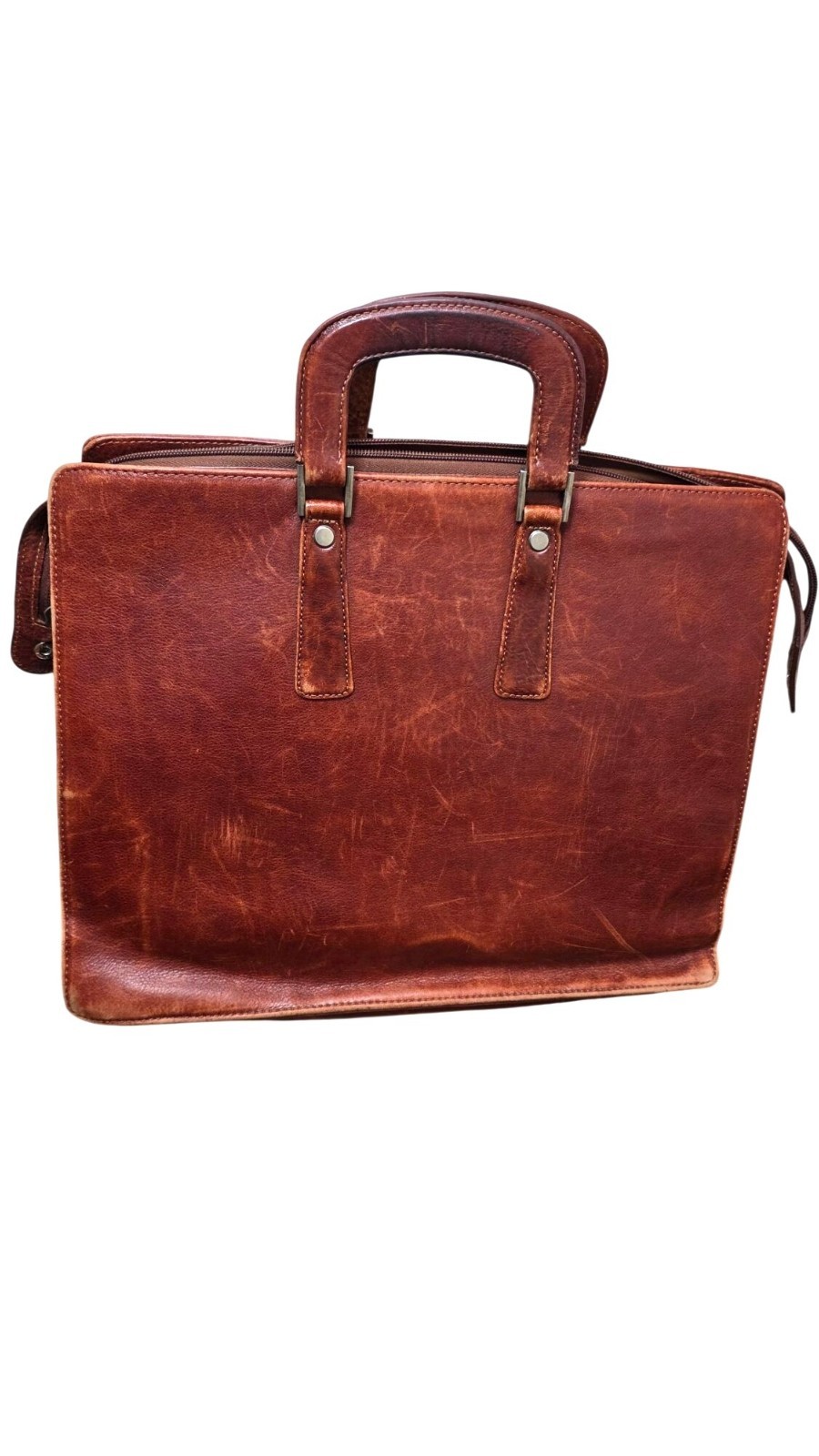 VTG Wilsons Leather Pelle Studio Brown Leather Briefcase 15″ Bag Dual Handles