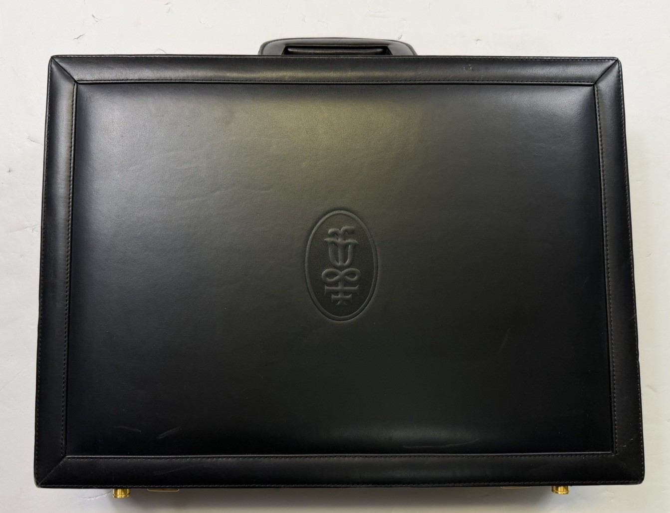 Rare! Vintage Lladro Amiet Briefcase Attache Case Black Gold