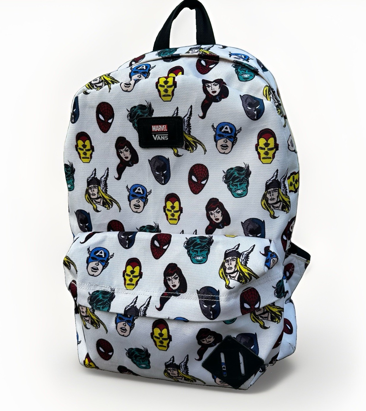 Vans x Marvel Backpack With Superheroes Spiderman Black Panther Hulk Thor – EUC