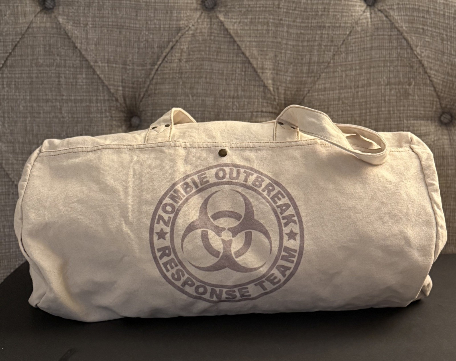 Zombie Outbreak Response Team Duffle Heavyweight Canvas Bag CafePress