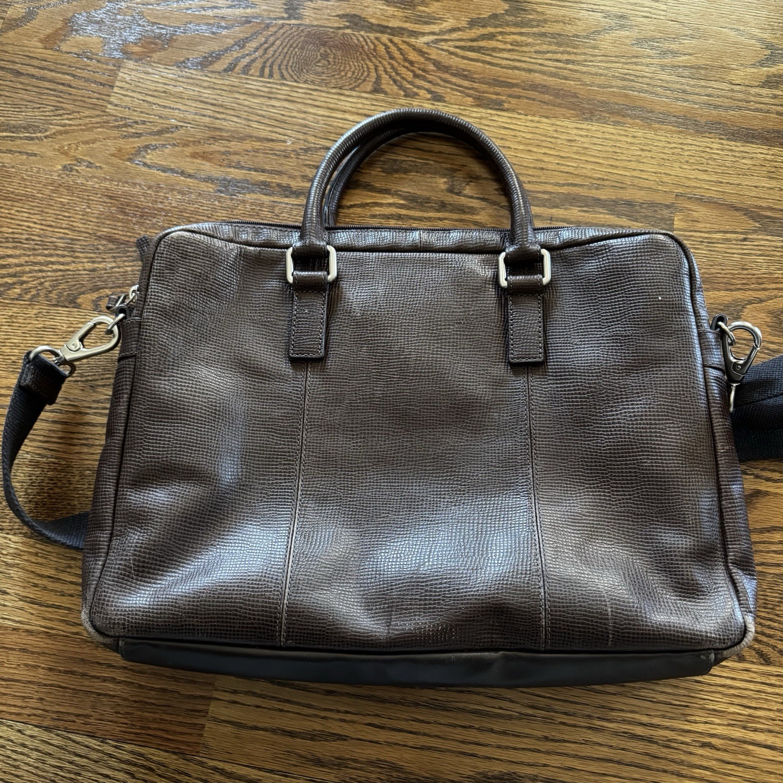 Fossil estate document Leather Trim Bag Tan Brown