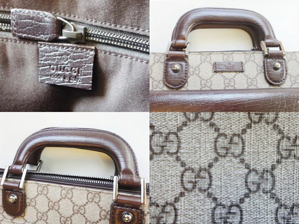 Gucci Business Bag Leather Signature Lock Black Present Document Computer PC