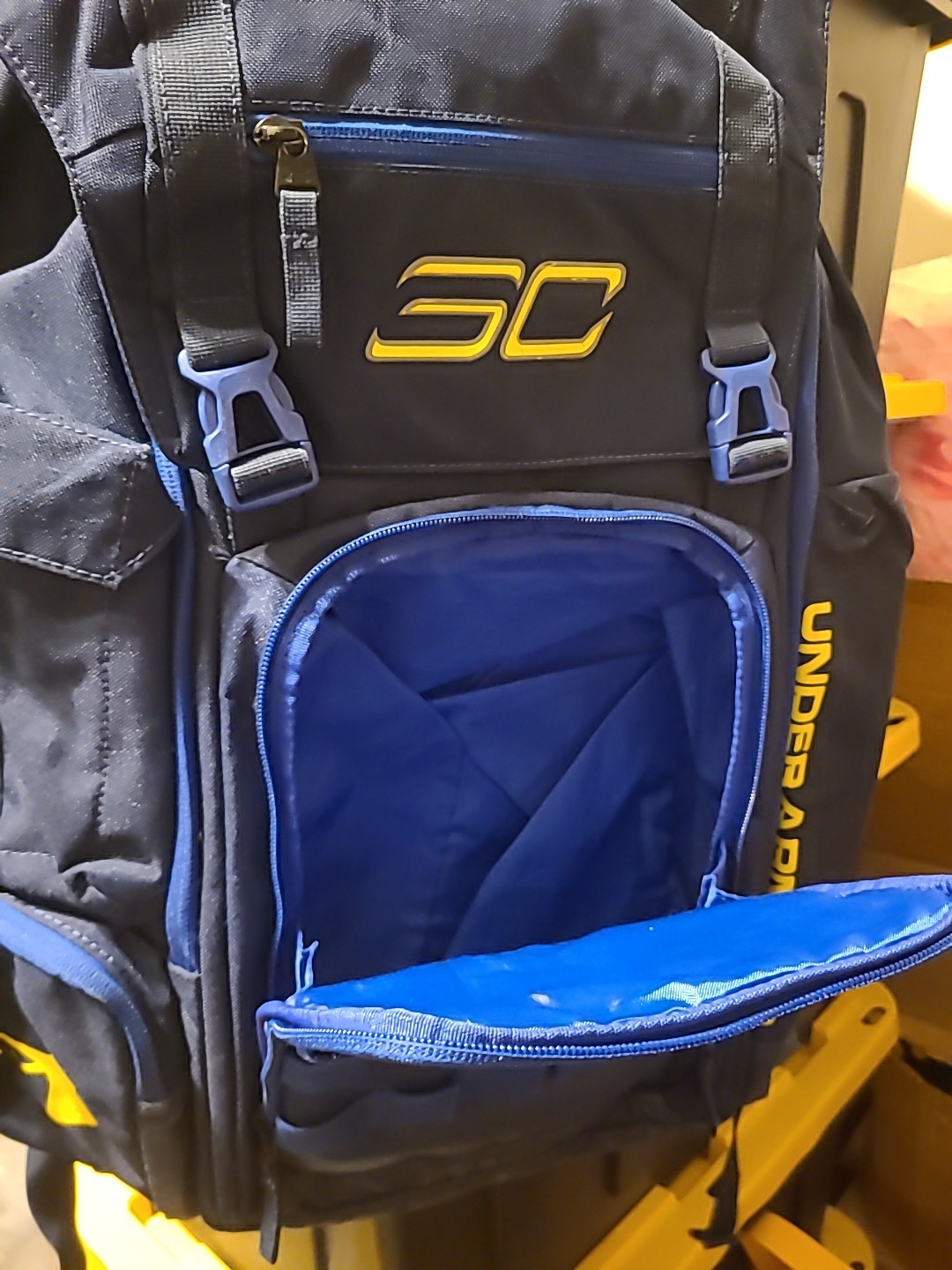 Under Armour Steph Curry Backpack SC30 OSFA Large Adult Storm Bag Blue Yellow