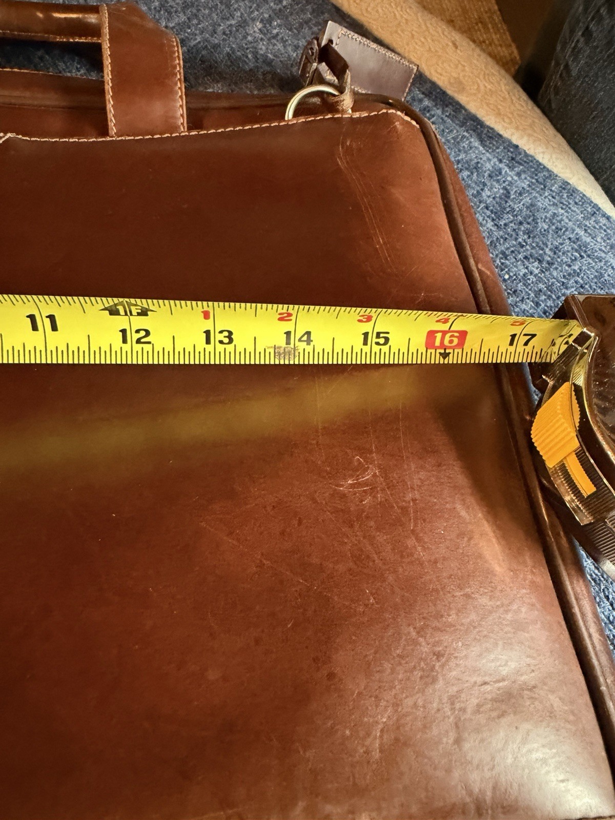Johnston and Murphy Brown Leather Soft Side Briefcase Vintage