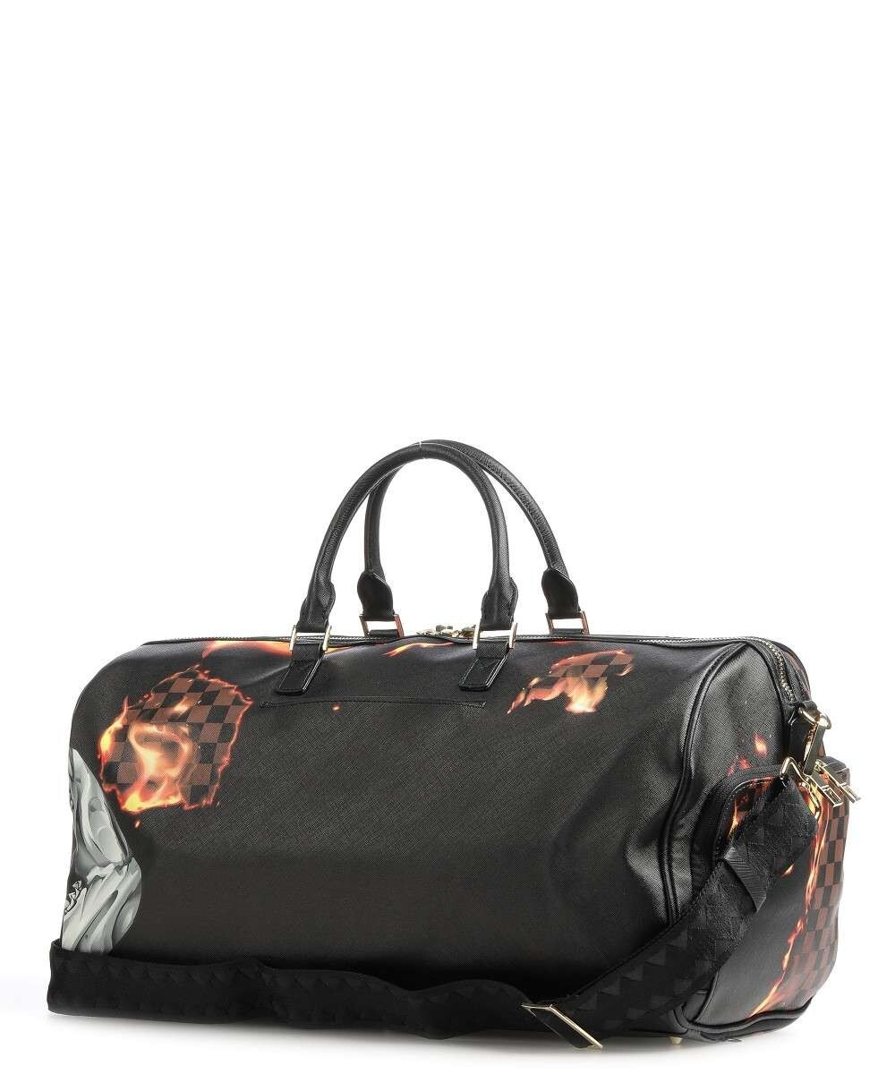 Sprayground Sharks In Paris Split Duffle Brown Bag Checkered Black Monogram New