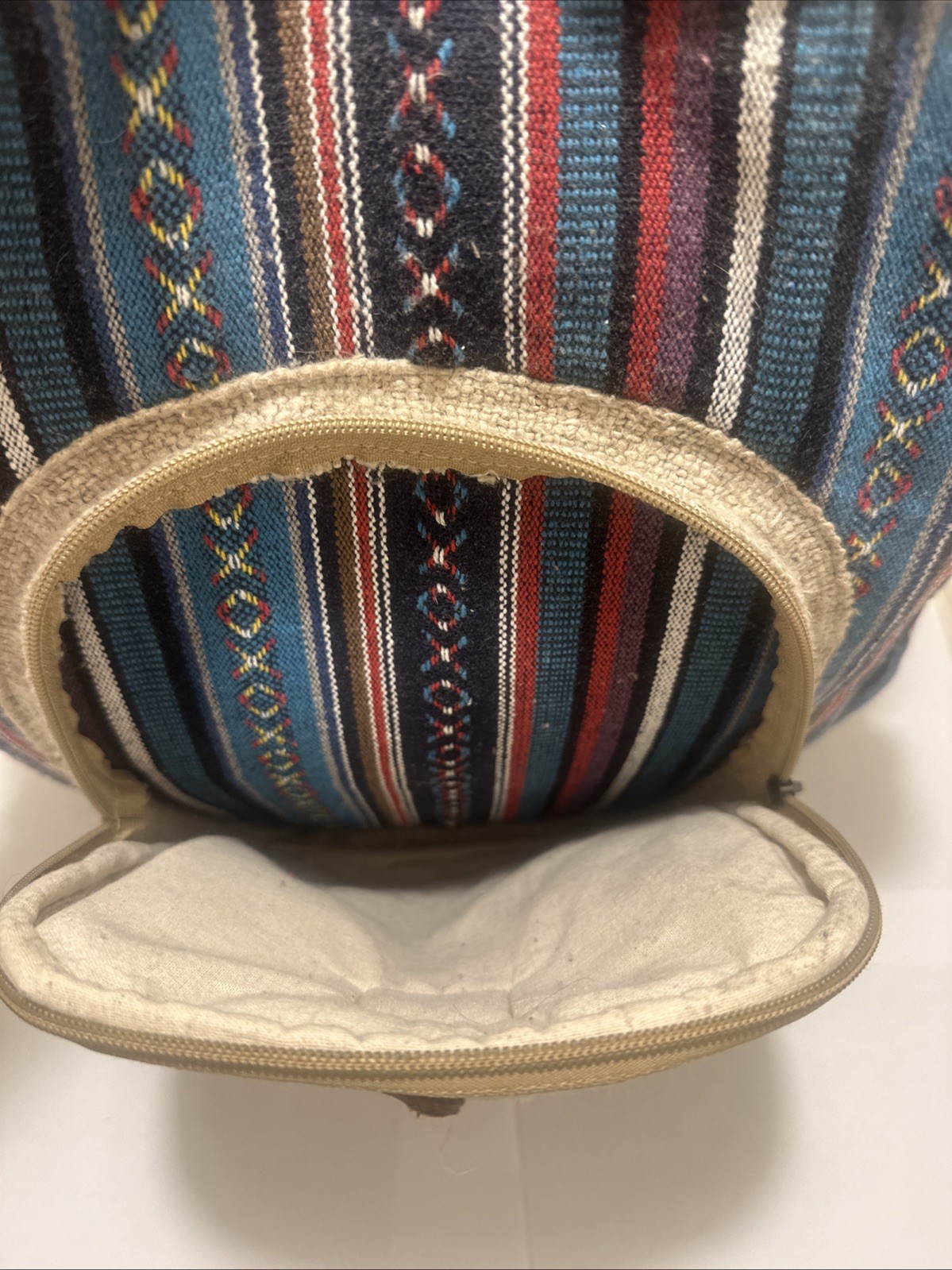 PURE HEMP THC FREE MULTICOLOR WOVEN TRAVEL BACKPACK BAG WITH POCKETS