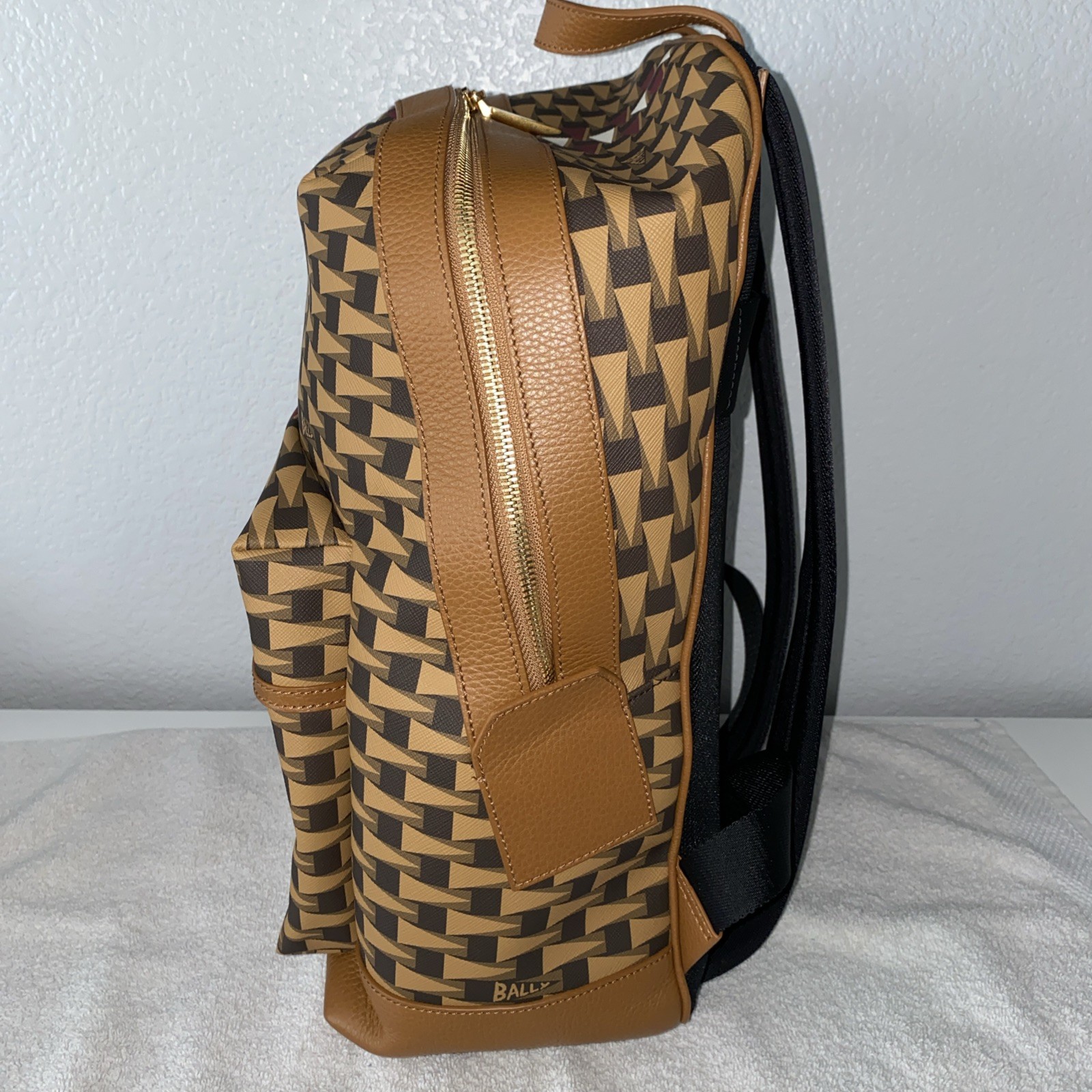 Bally Bord Trek Pennant Backpack Limited Edition Red/Brown MSRP $1190