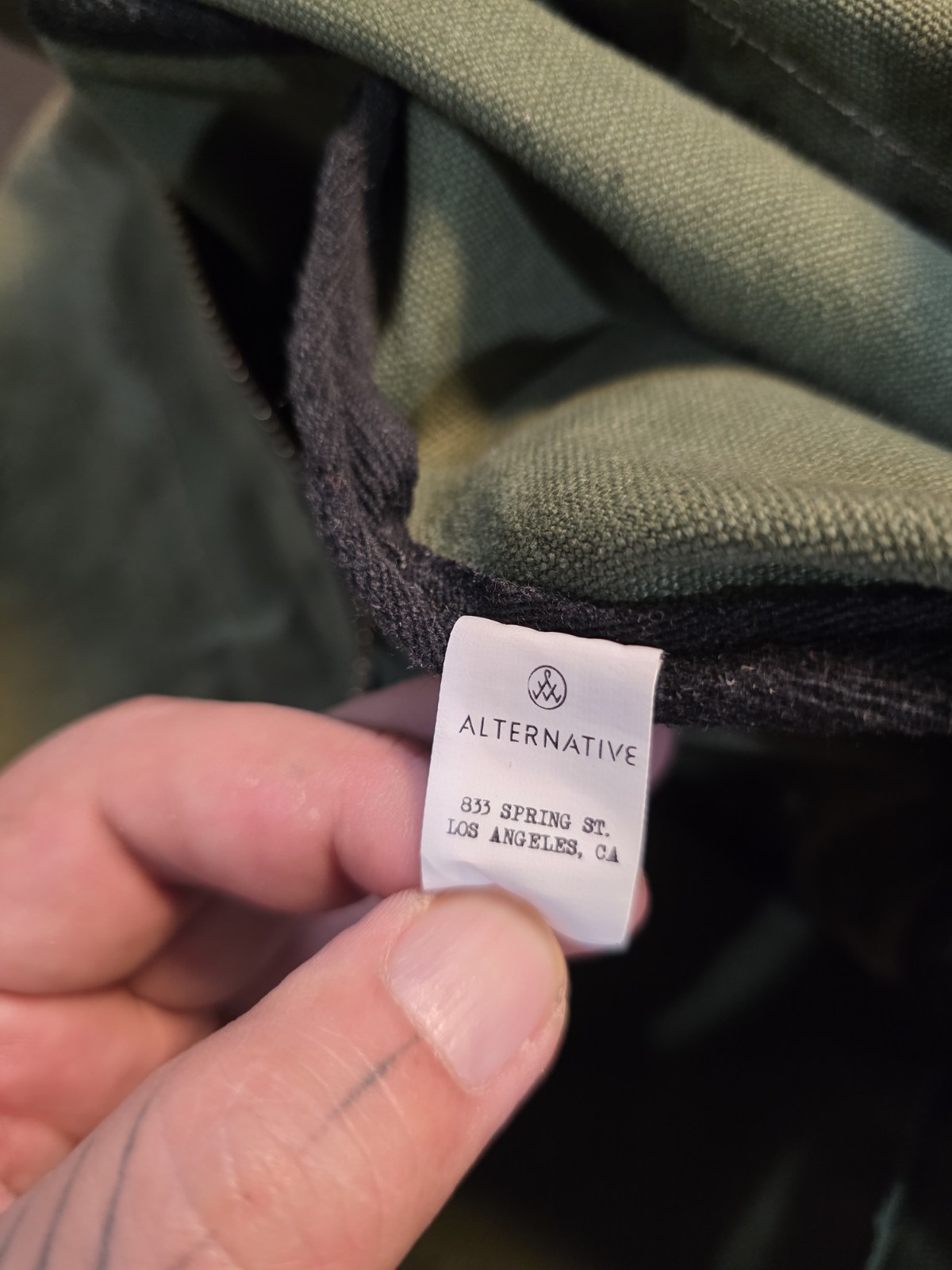 Alternative Apparel Canvas Duffle Bag Green Olive Weekender Travel Gym Leather T