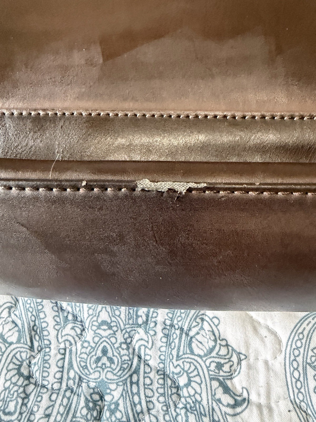 Calvin Klein Shoulder Bag Briefcase Messenger Bag Leather Brown Plain Men