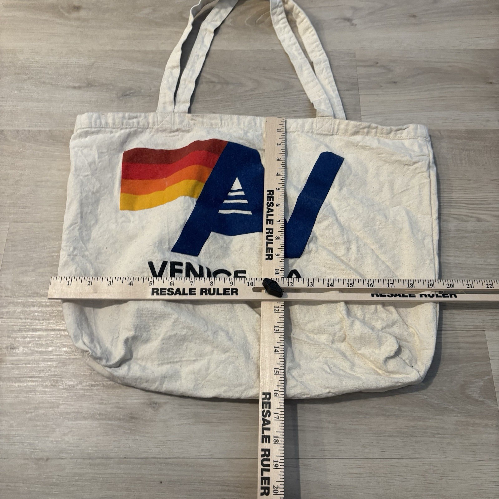Aviator Nation Tote Bag Ivory Adult Lightweight Logo Beach Shoulder Venice*