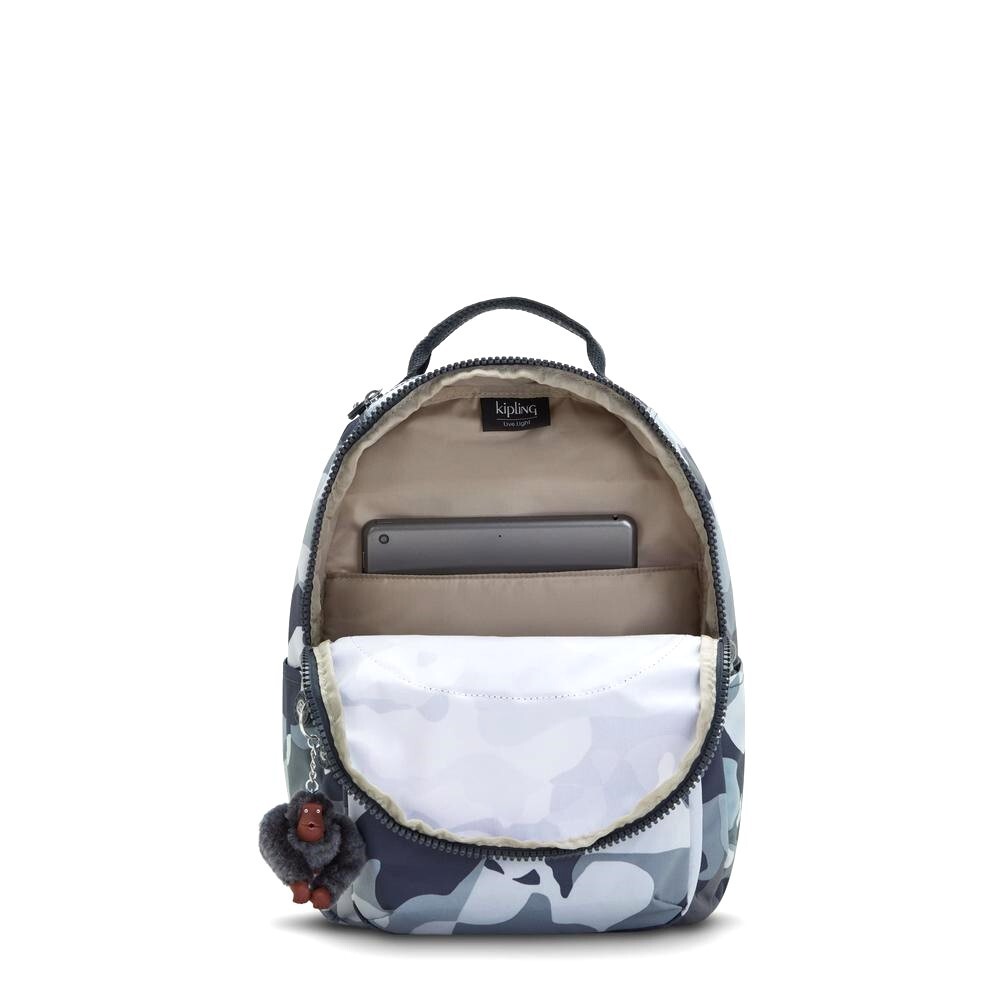 NEW KIPLING SEOUL LARGE 15″ LAPTOP BACKPACK COOL CAMO GREY