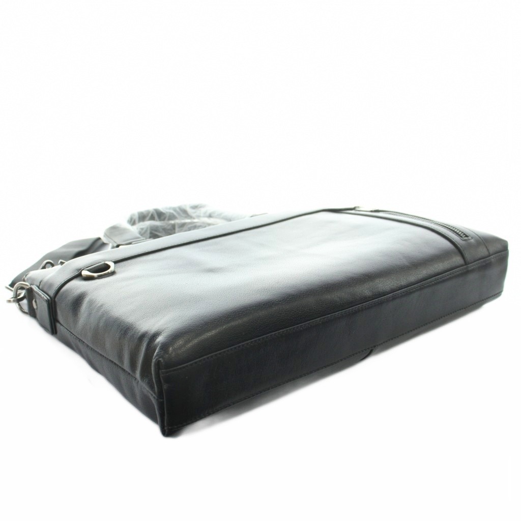 VESGIOIA Leather Briefcase Black Cowhide 11×4.5×2.4in Men’s Bag AB Condition