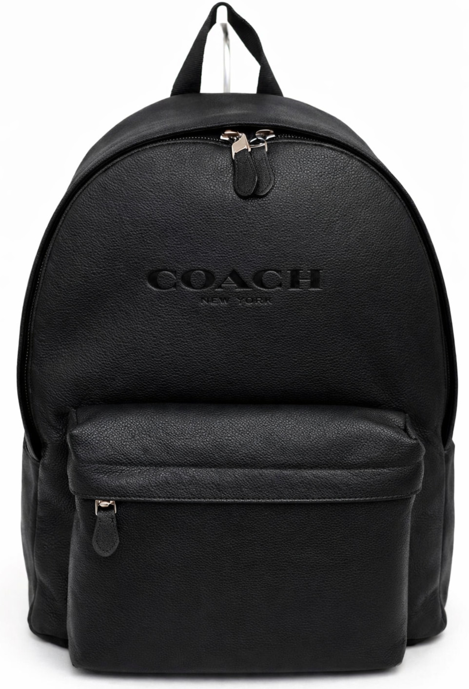 Coach Charles Black Pebbled Leather Laptop Backpack Work Travel NWT $550 F24650
