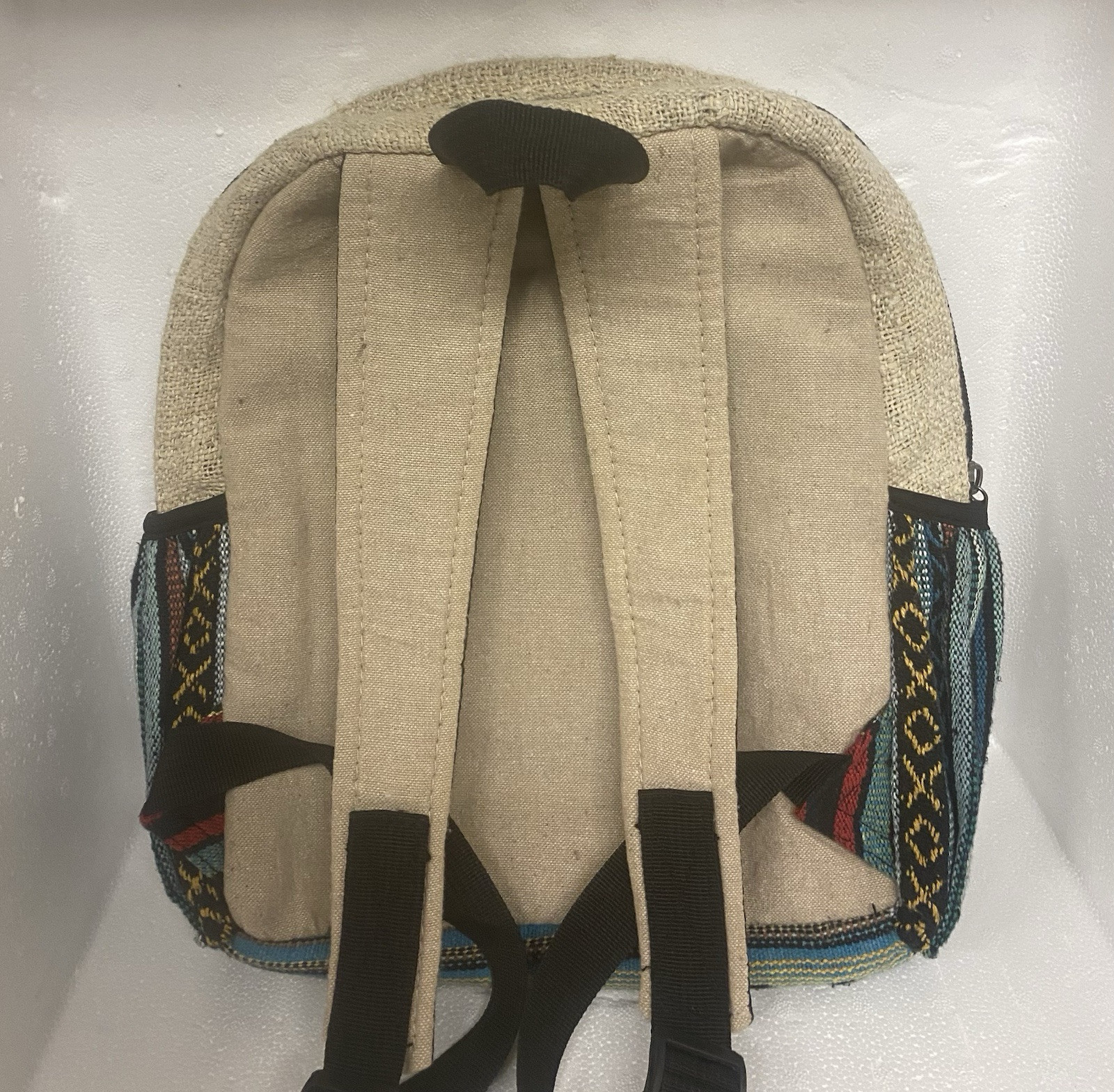 Hemp Handmade Backpack (Sugar Skull) Nepal Fair Trade (Hiking, Boho, Petite)