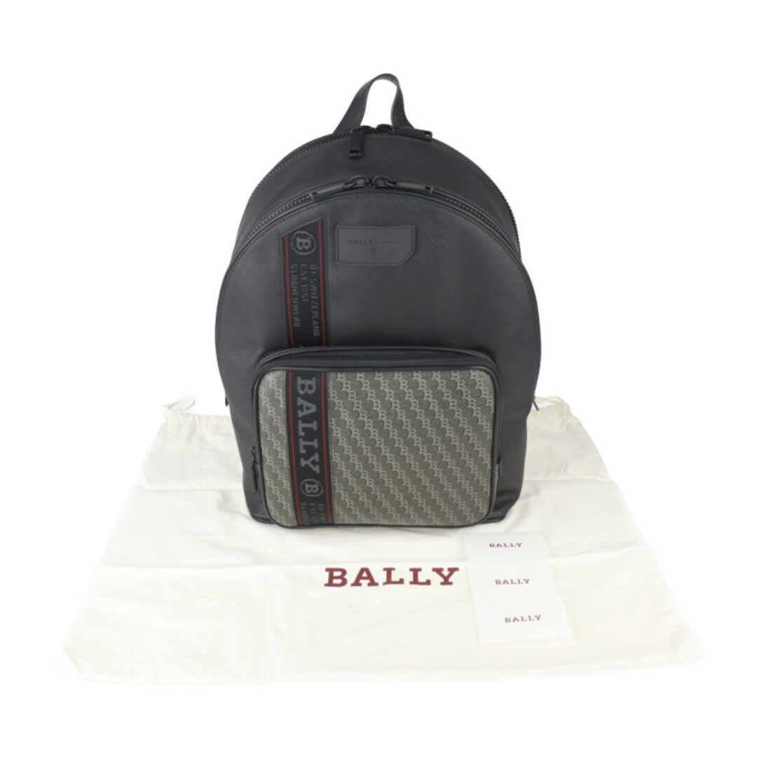 Bally Men’s OFF SHORE SARKIS.PBB Backpack Daypack PVC Leather Black 42x31x14cm