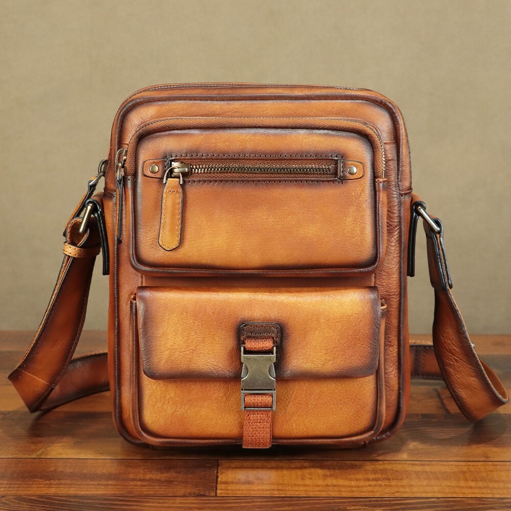 Genuine Leather Purse and Messenger Bag for Men Fashion Leather Shoulder Bags