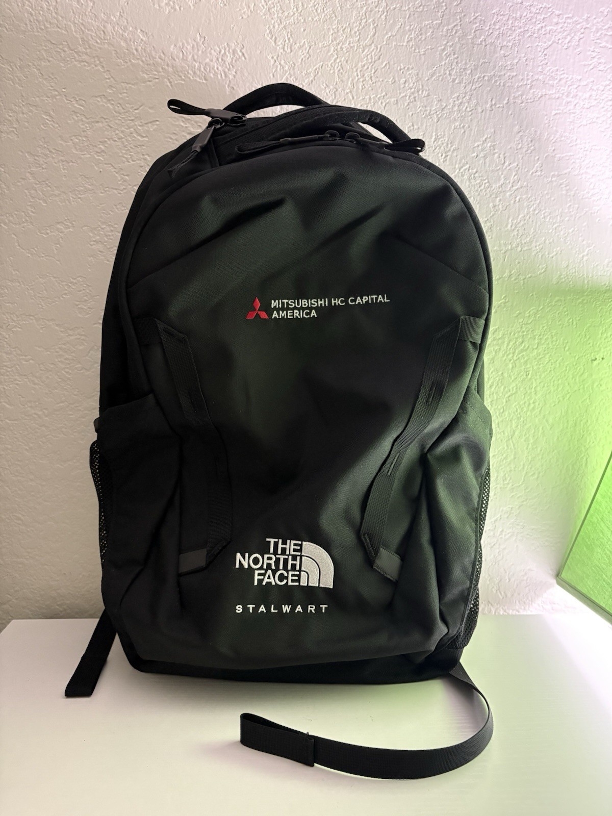THE NORTH FACE Laptop Backpack Stalwart Black/Gray Flex Vent Mitsubishi Logo