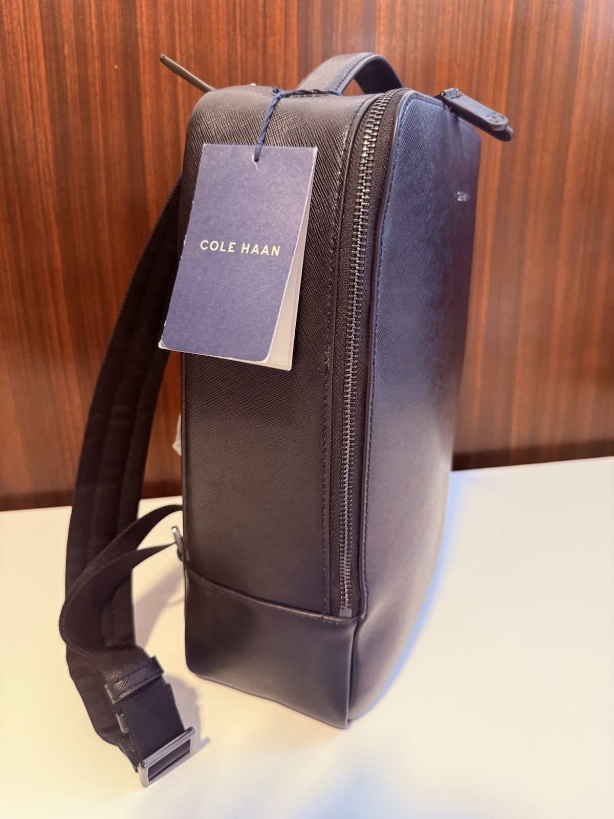 Cole Haan Men’S Sloane Backpack, Black Saffiano