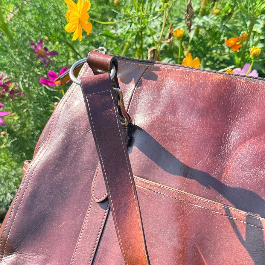 Fossil Brown Leather Laptop Messenger Briefcase Shoulder Bag Work Travel