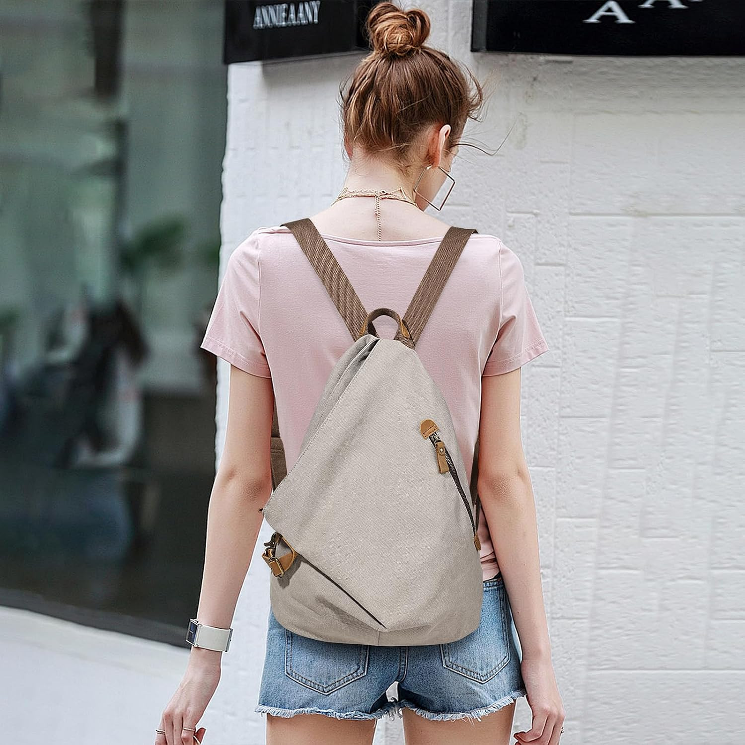 Vintage Canvas Backpack – Large Casual Daypack for Outdoor Travel and Hiking