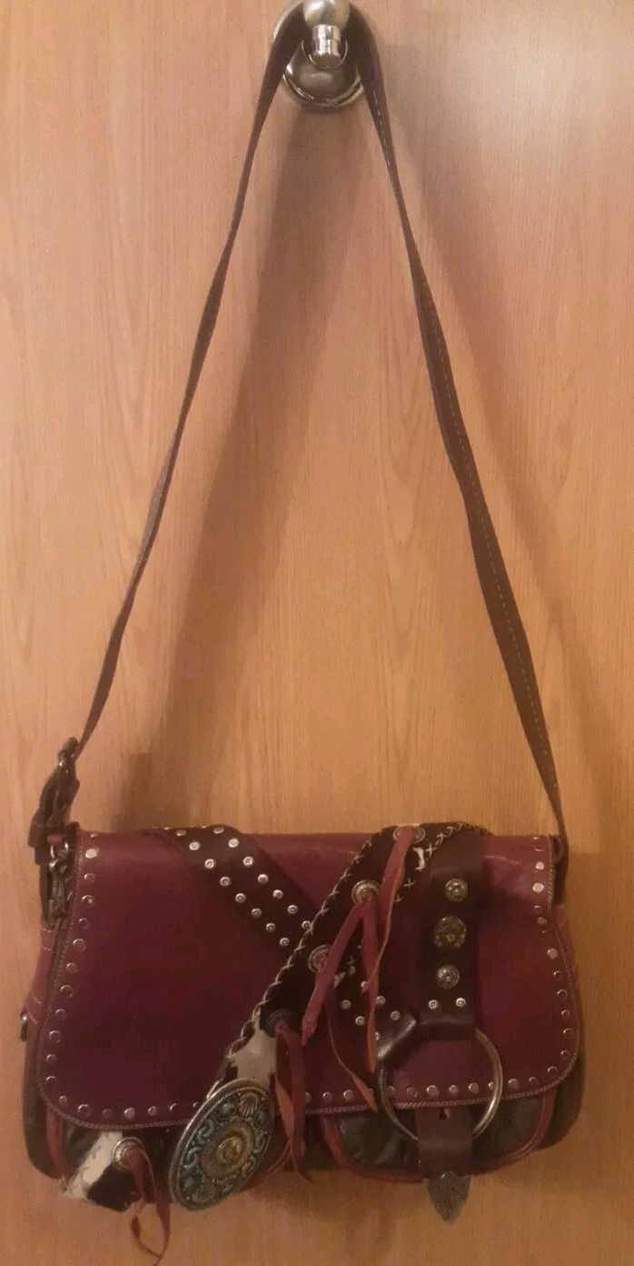 HUNTING WORLD Shoulder Bag Limited Edition ITALY 8134232 LEATHER + Cloth Sack