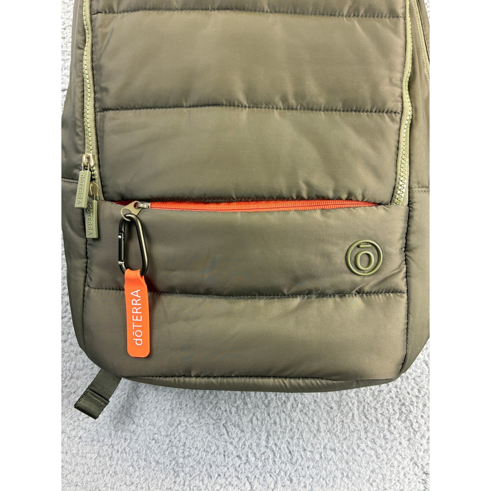 doTERRA Puffer Backpack Unisex Rucksack Army Green Travel Activewear Quilted