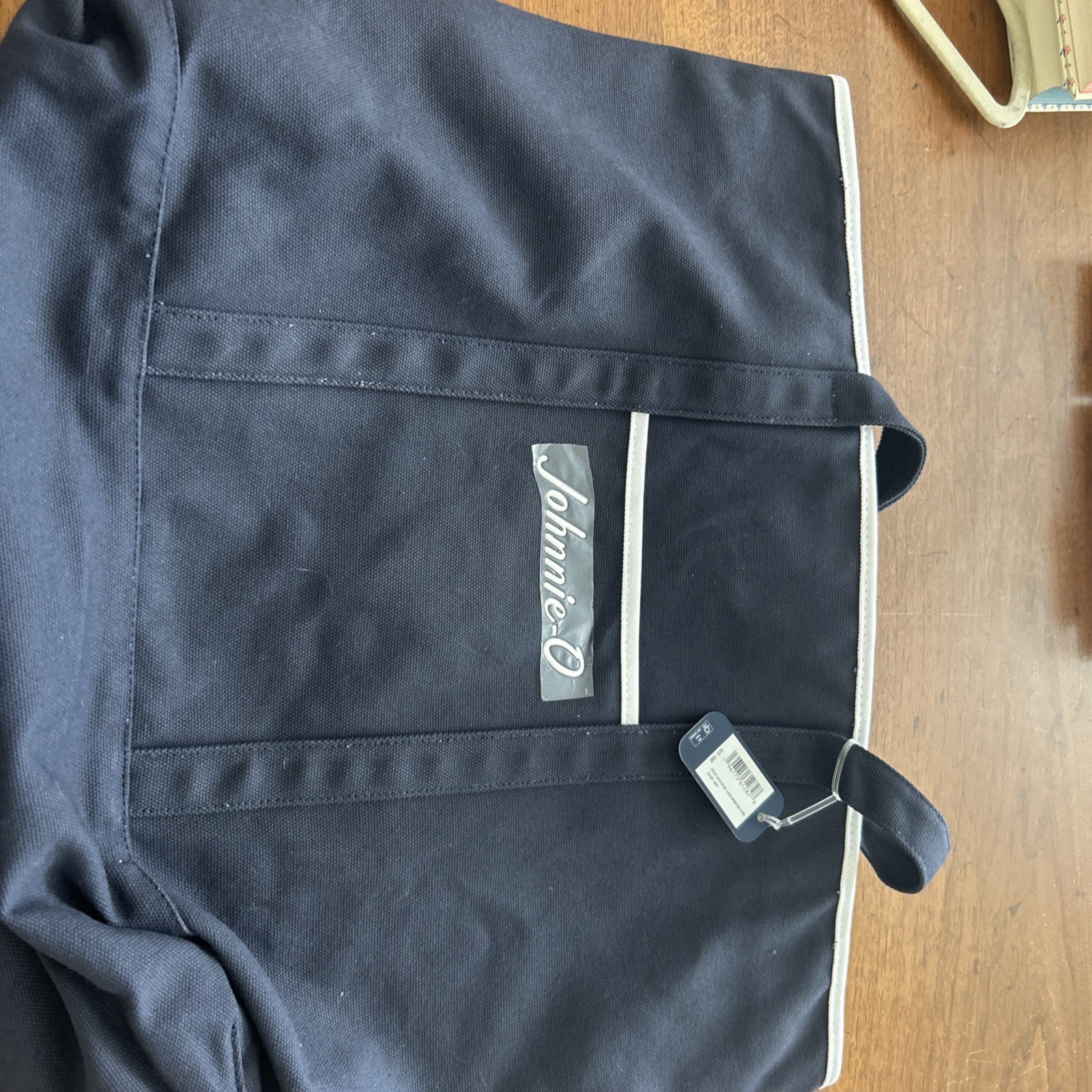 Johnnie-O Signature Logo Navy Zip Tote Bag Size: ANS MSRP $138 NWT julg100290
