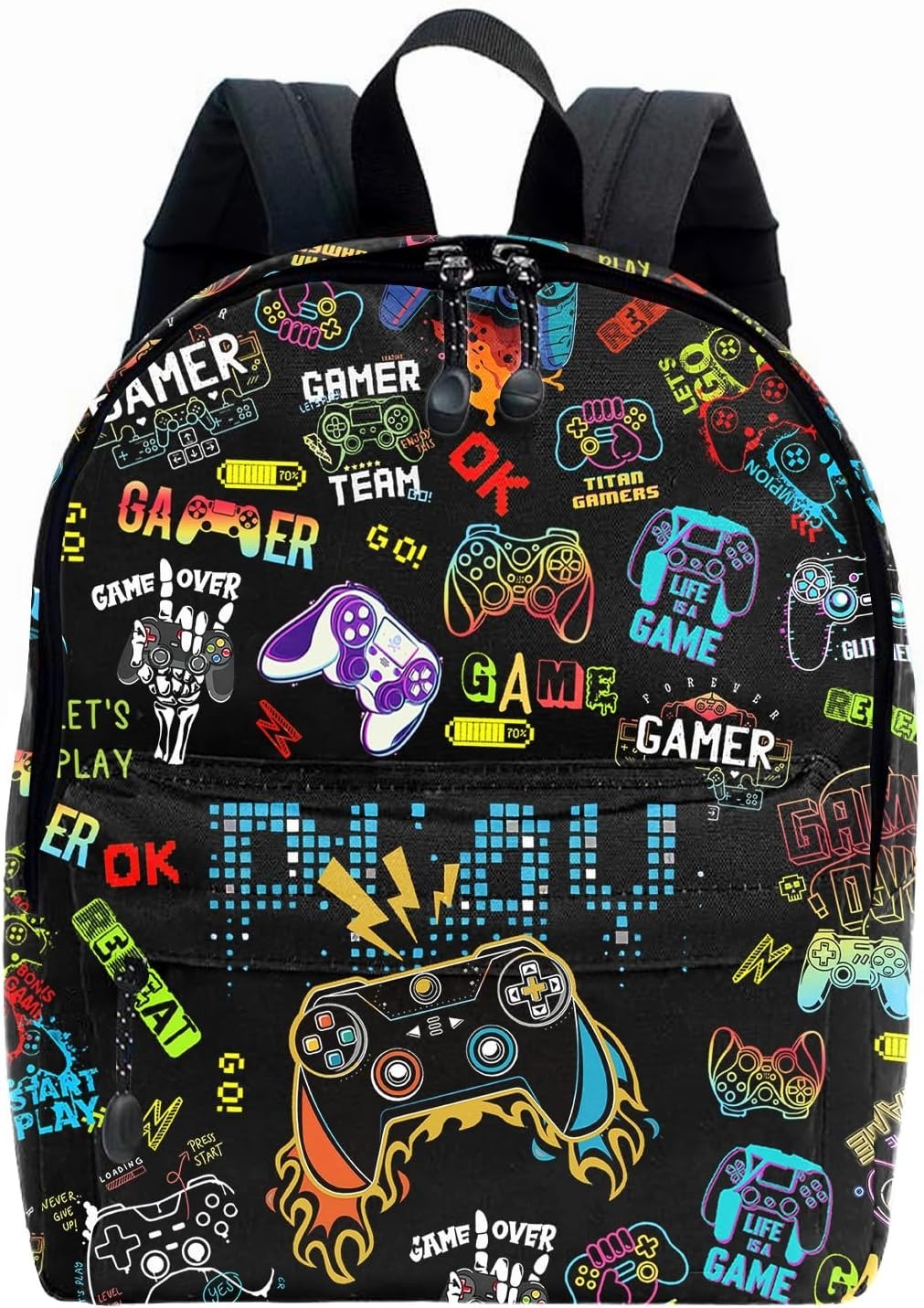 Gamer School Backpack for Boys Cute Game Backpack for School Kids Gaming Prin…