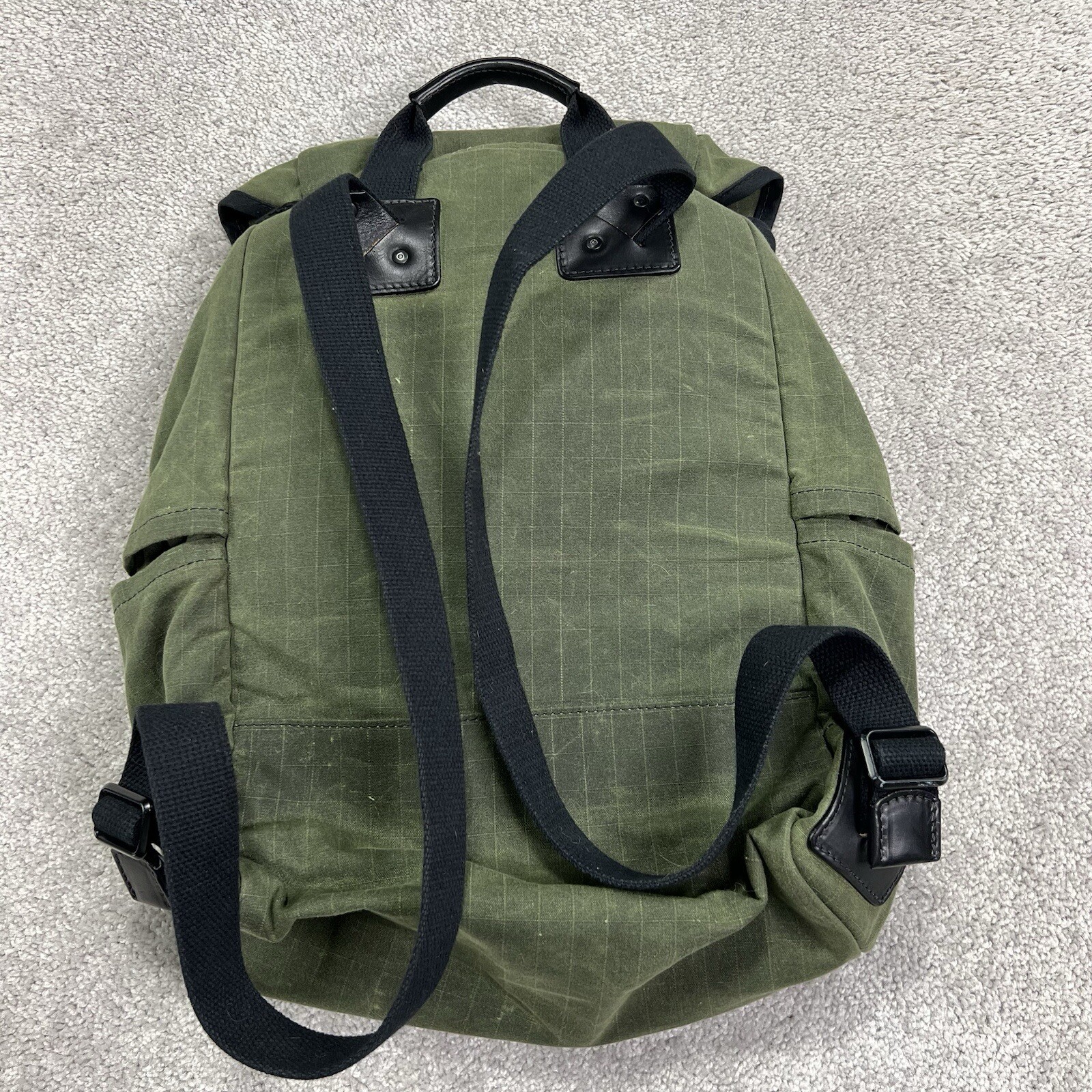 TANNER GOODS Olive Green Fabric Voyager Unisex Backpack Flaw