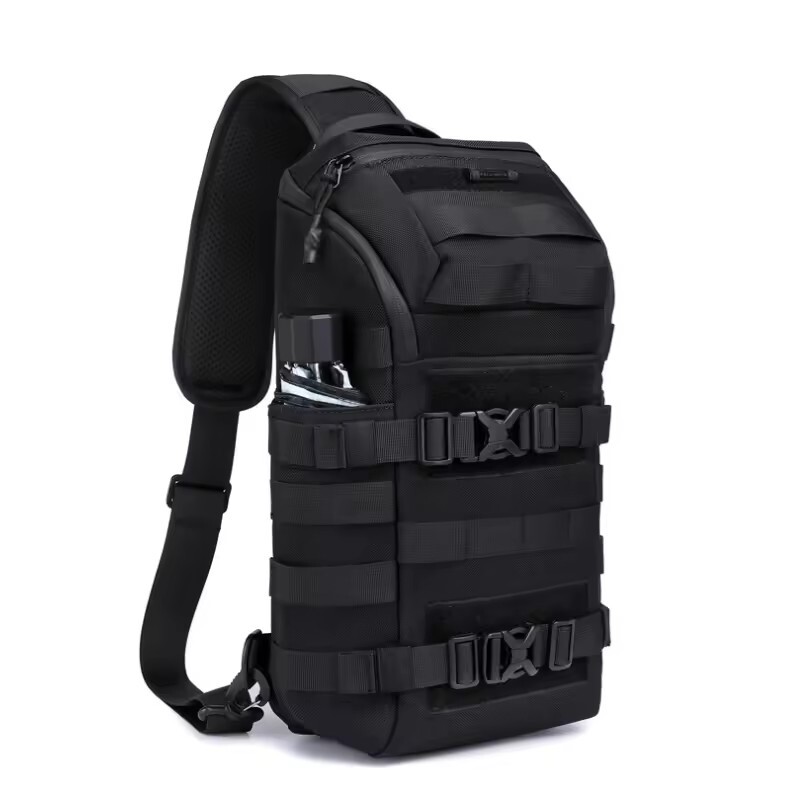 Ozuko Casual Men USB Charge Waterproof Oxford Crossbody Sling Travel Chest Bag