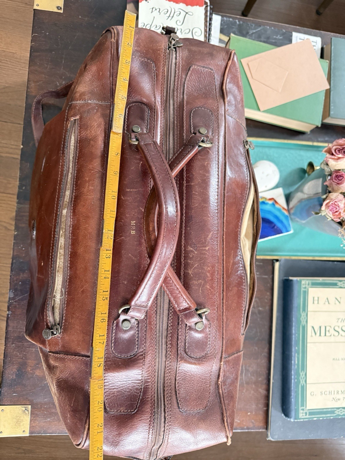Peruzzi Firenze Italian Leather Weekender Bag Rich Brown luggage duffle