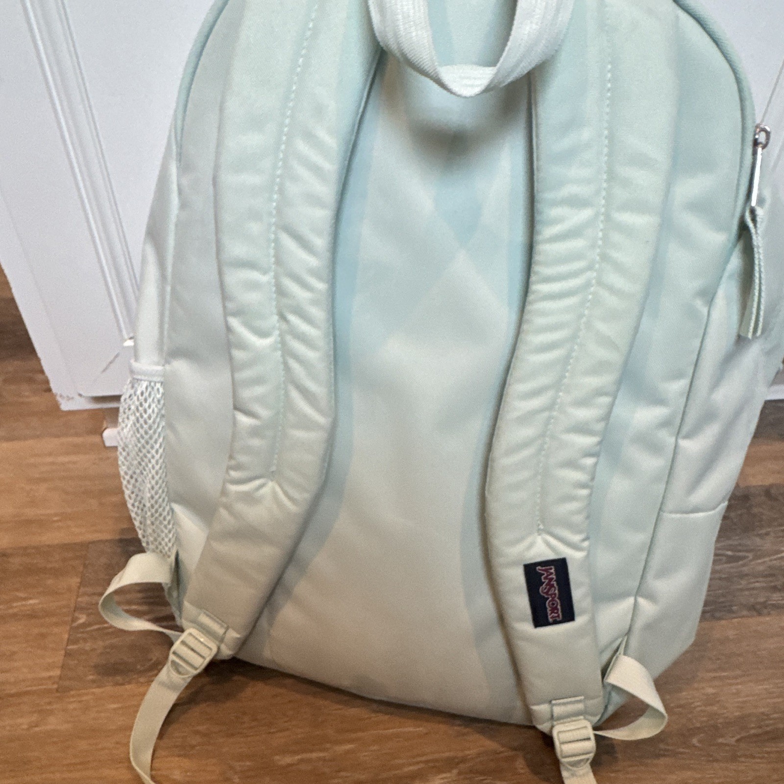 JanSport Light Blue/Teal Large Backpack Zip Closure w/ Pockets, Bottle Pocket