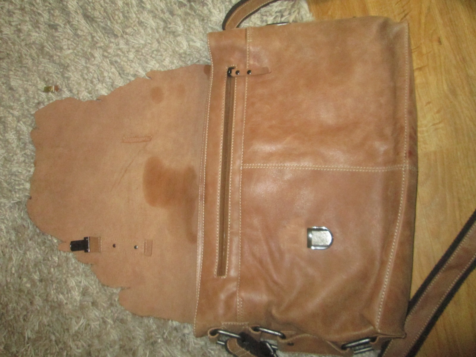 RARE VINTAGE LANDLEDER GERMANY DISTRESSED LEATHER MESSENGER BRIEFCASE BAG, LQQK!