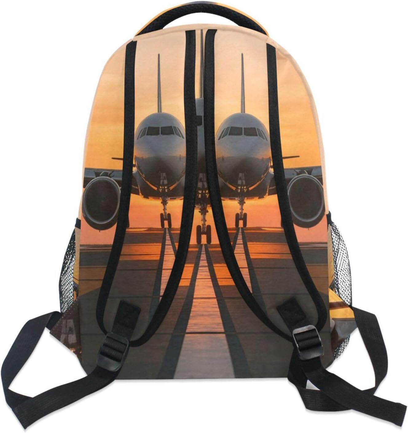 Airplane Sunset Aircraft Backpack 3Rd 4Th 5Th Grade School Bookbags Travel Lapto