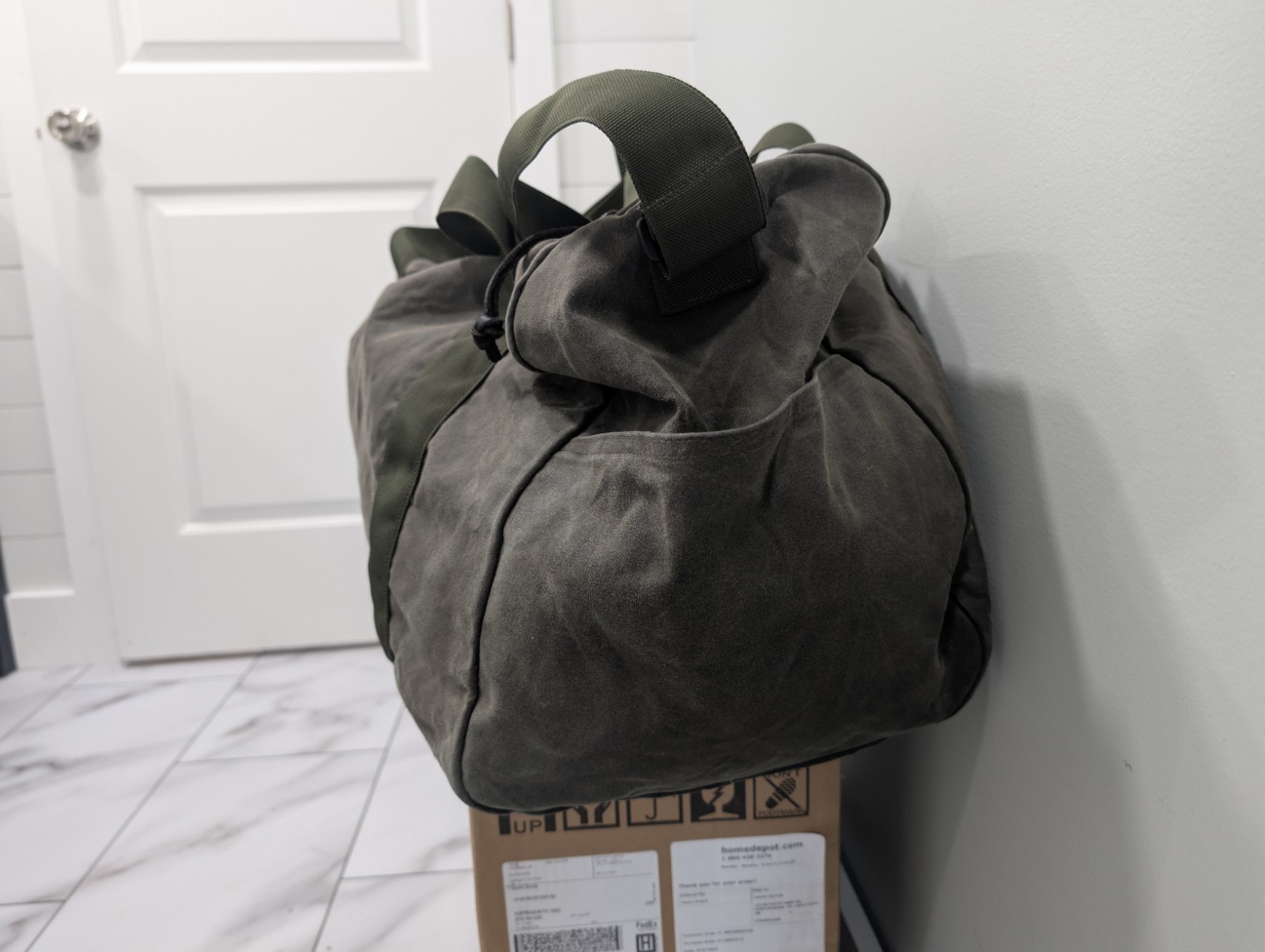 Filson Field Medium Duffel Bag Spruce Green Tin Cloth Nylon Lined Made in USA