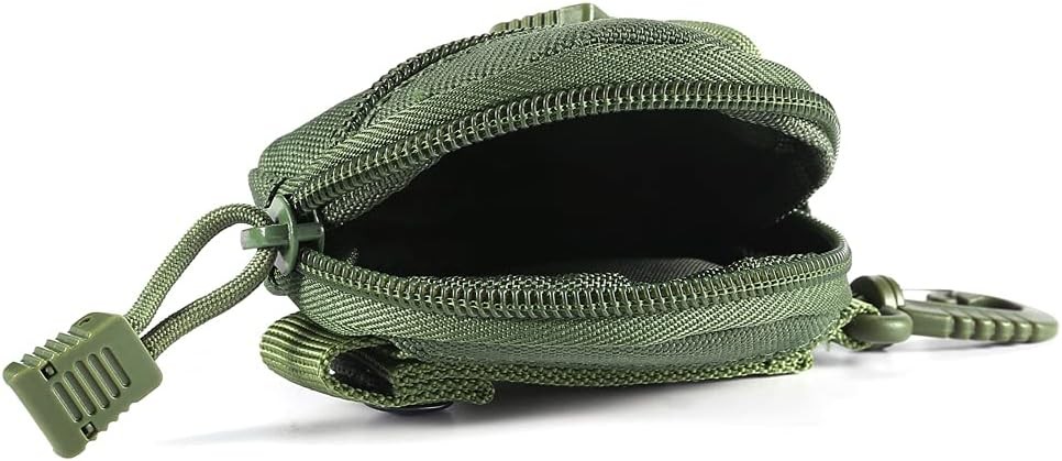 Coin Purchase Keychain, Professional Molle Pouch for Men Small Round Coin Holder