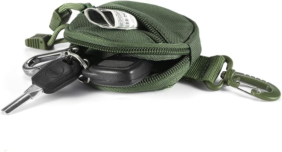 Coin Purchase Keychain, Professional Molle Pouch for Men Small Round Coin Holder