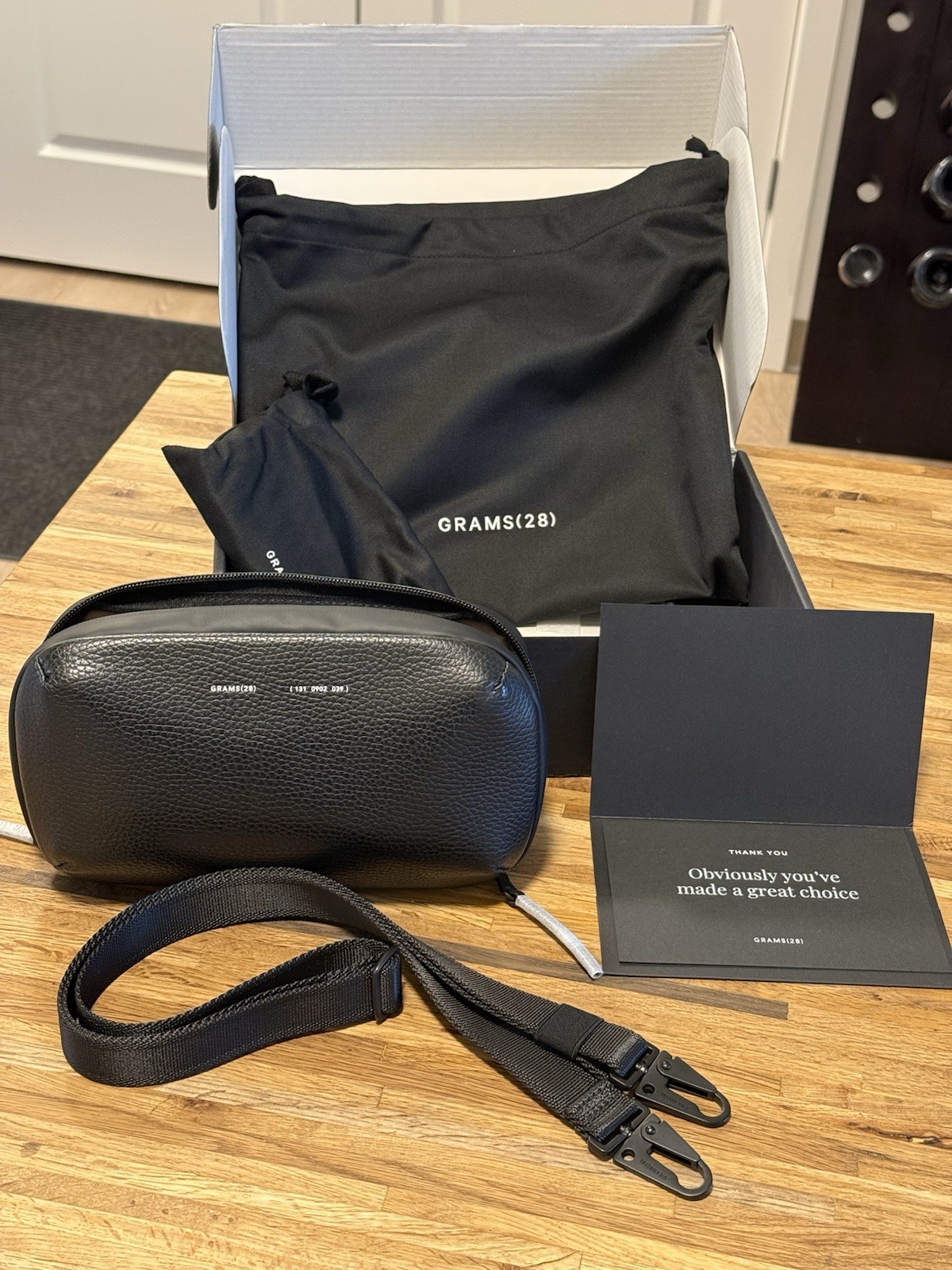 Grams 28 Pebble Leather Essentials Tech Pouch 131 Crossbody Black