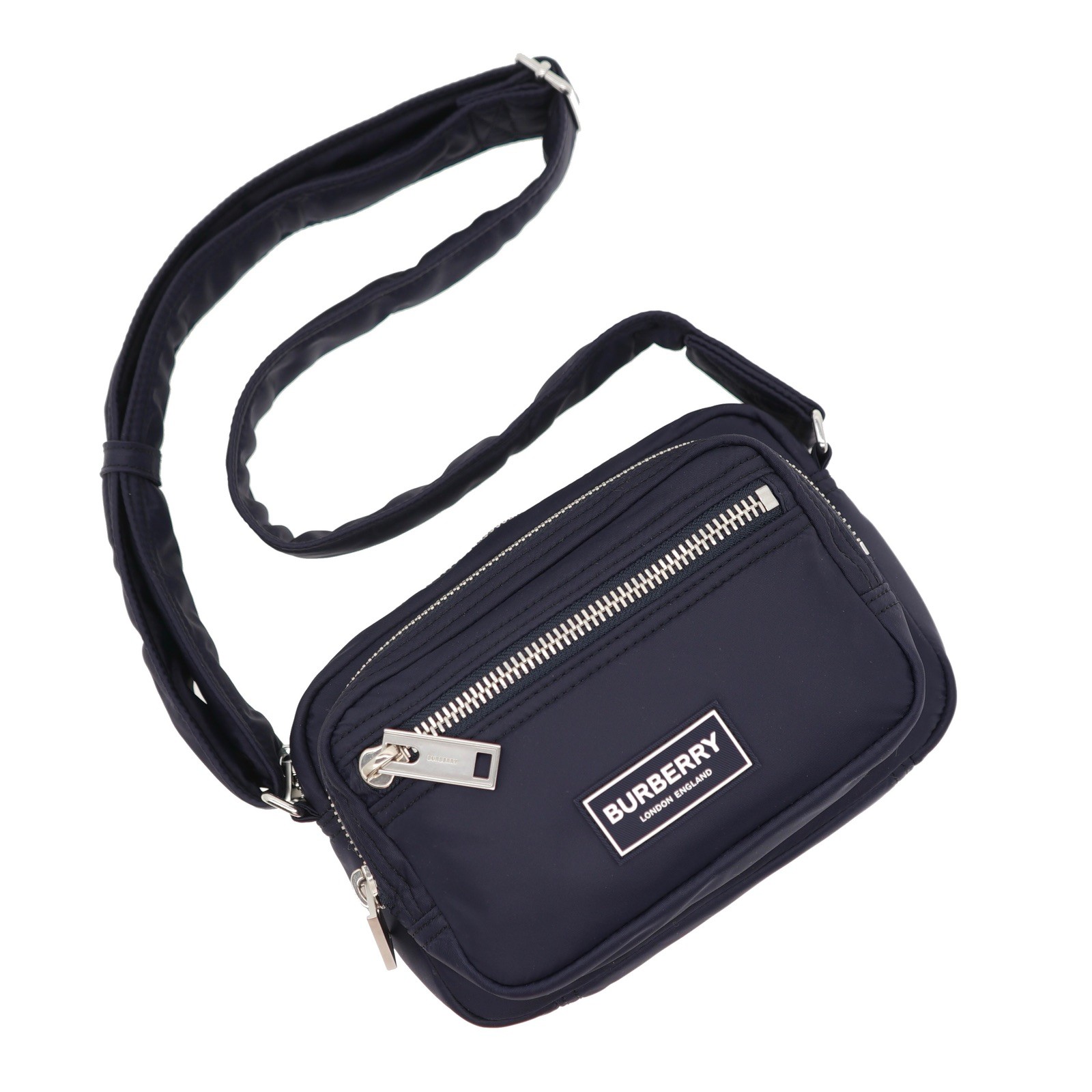 Burberry Warner Camera Crossbody Bag Navy Blue Nylon New