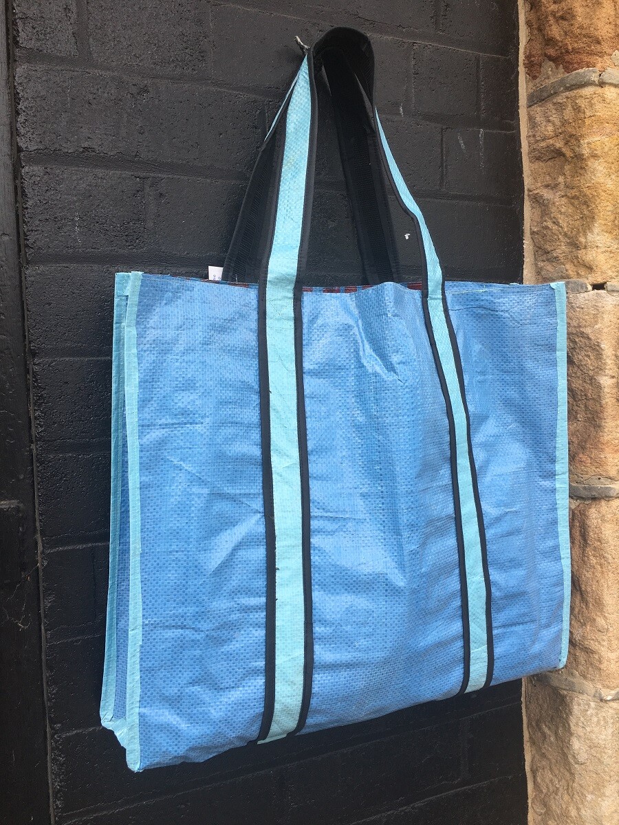 Recycled Deluxe Jumbo Tote Bag made from Fish Feed Bags Fair Trade from Cambodia
