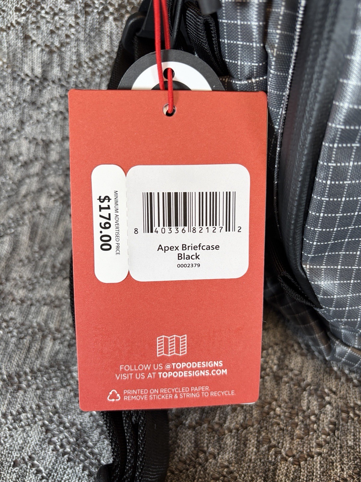 Topo Designs Apex Global Briefcase Travel Bag Backpack Black NWT