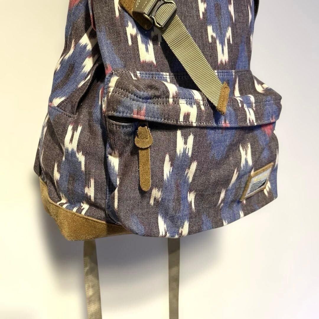 master-piece Abstract Cotton Leather Trim Backpack Unisex Large Capacity 42cm