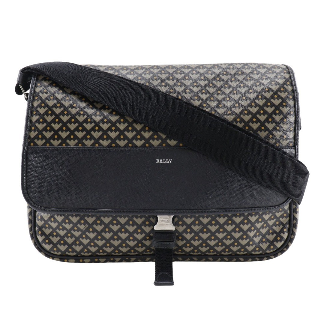 Bally PVC Black Men’s Shoulder Bag Crossbody Statement Piece 25x32x10cm