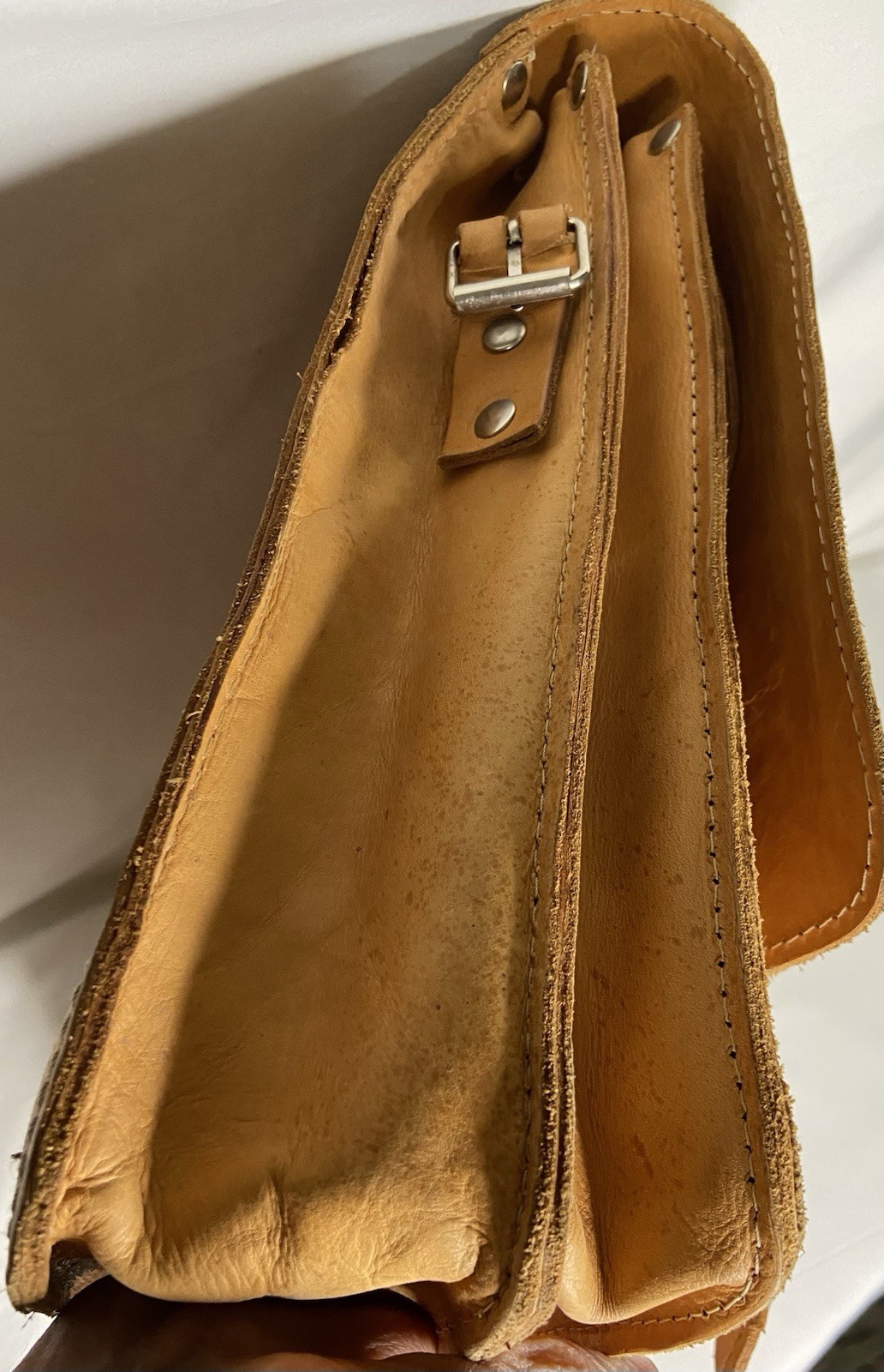 Briefcase Hand Tooled Western Leather Bag Laptop Ropin West *No Shoulder Strap