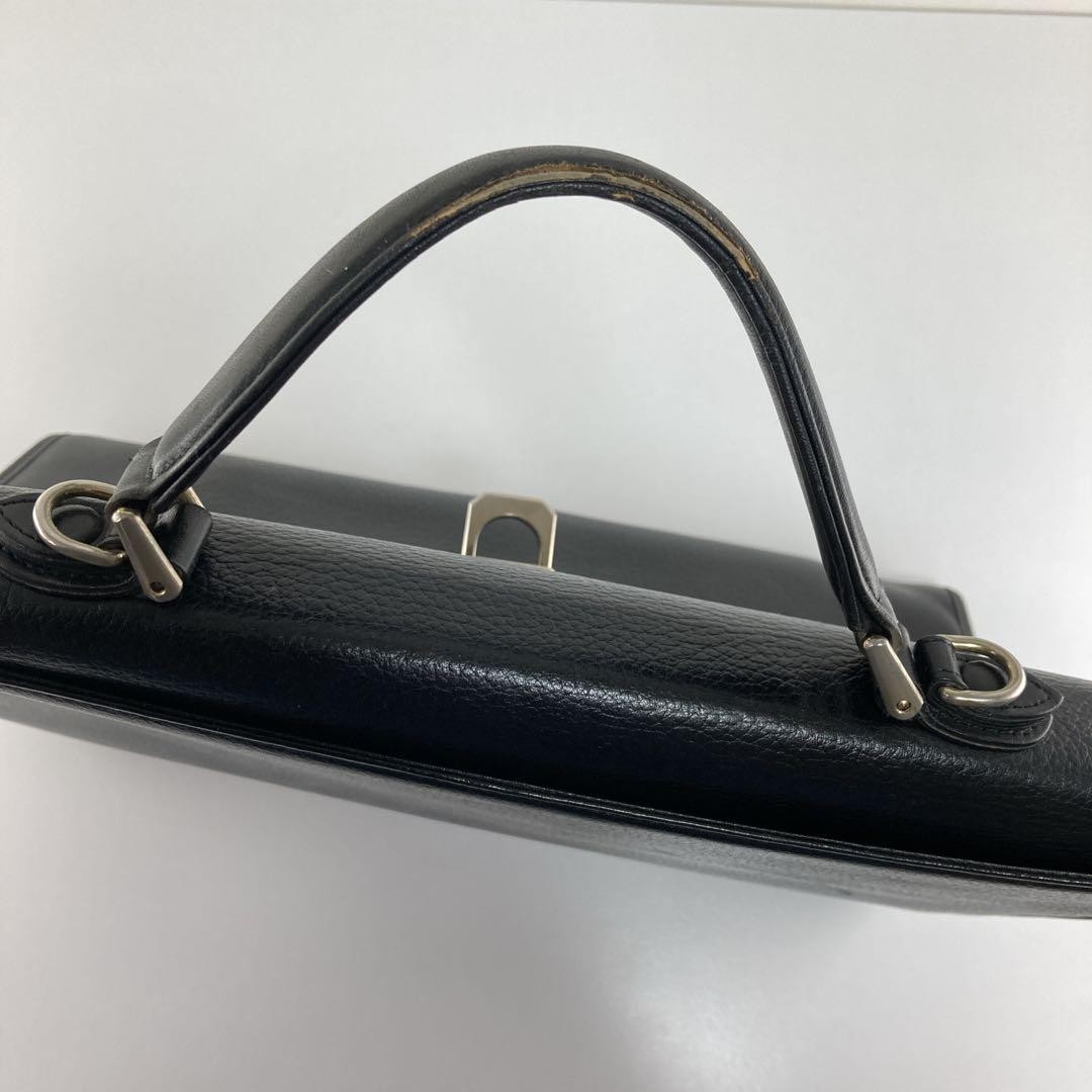 Authentic Vintage Burberry Black Leather Briefcase with Nova Check Interior, Siz