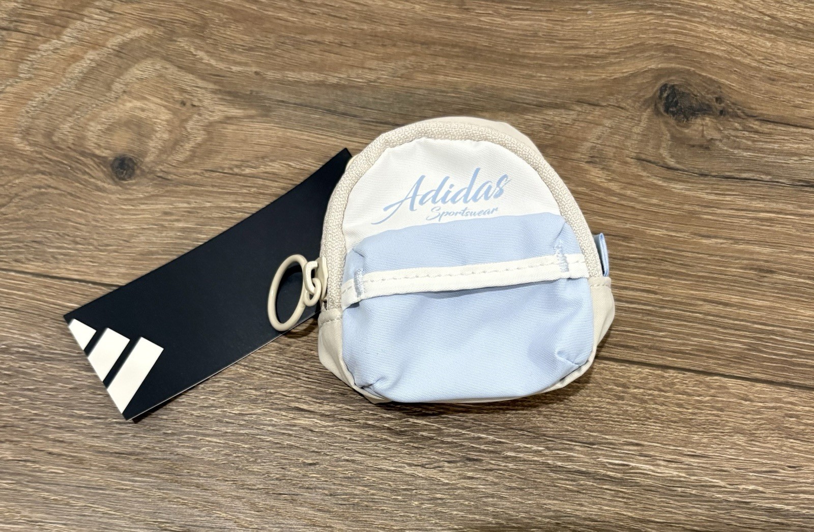 Adidas Unisex Mini Bag Key Clip On To Backpack Fits AirPod Pro Or Coins NWT