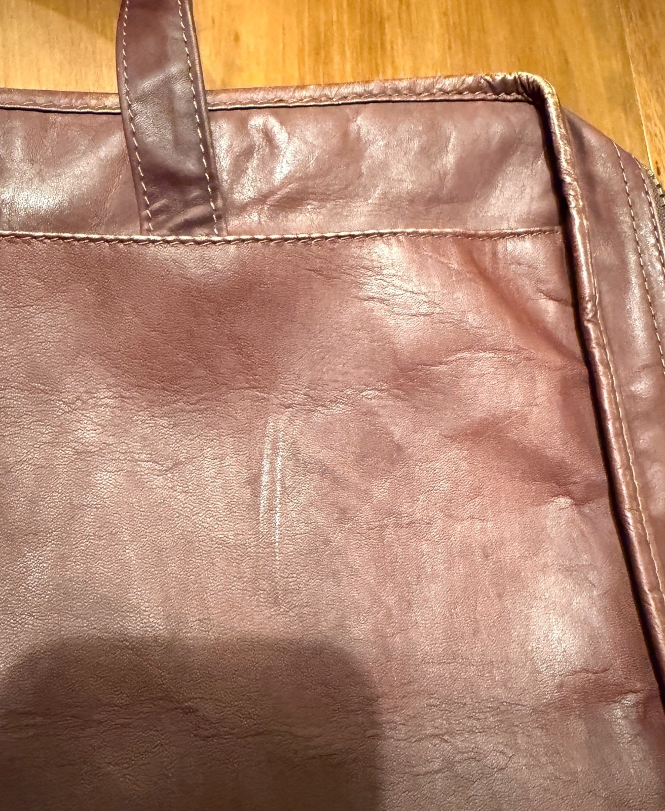 Vintage Leather Briefcase, Maroon Reddish-Brown, Columbia, Many Compartments