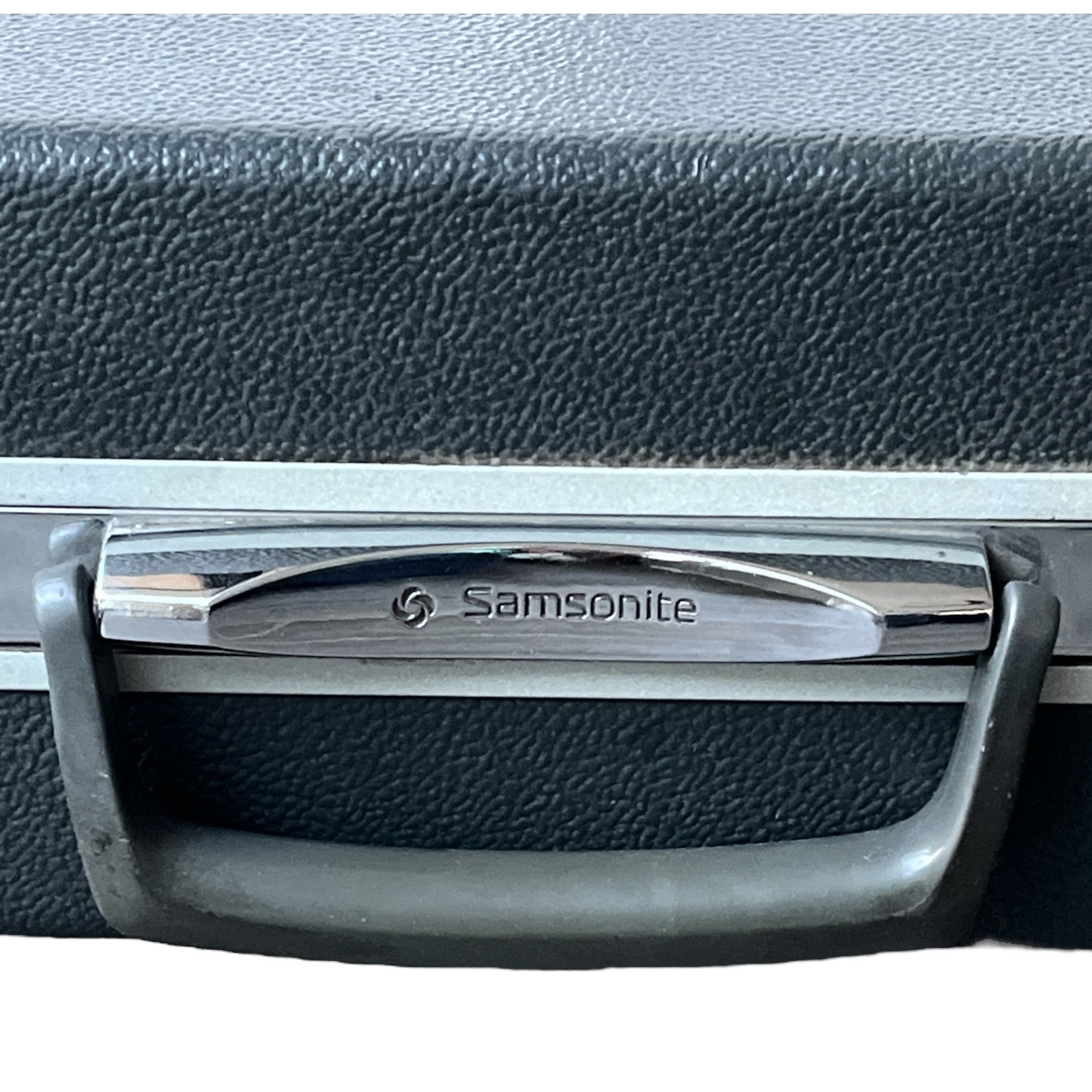 Vintage Samsonite Hard Shell Briefcase Gray Push Lock Clasps Made in USA 1970s