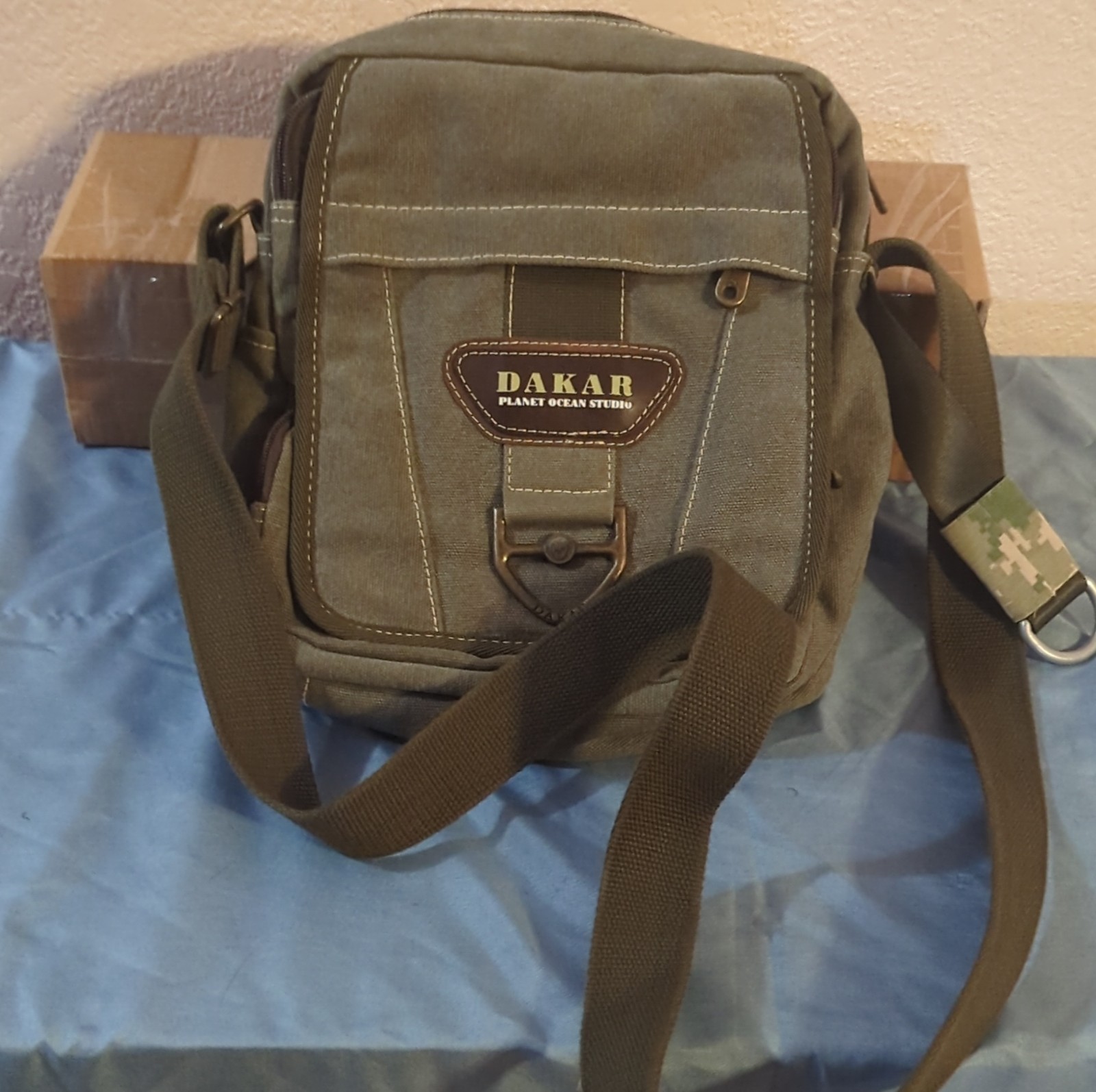 DAKAR Green Messenger Bag for Men with Zip & Button Closure and Inner Pockets