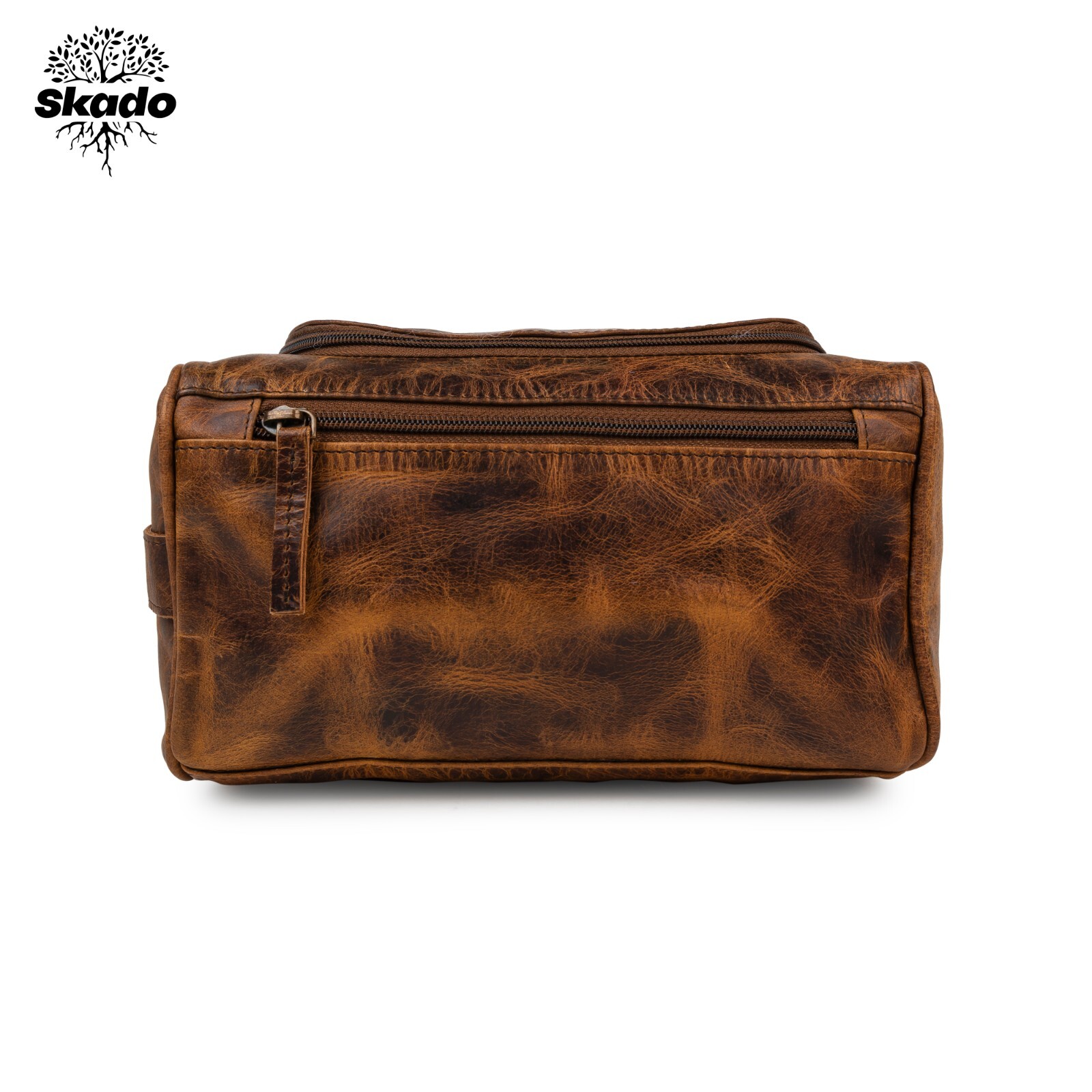 Buffalo Leather Toiletry Bag Travel Dopp Kit Shaving Case Small For Men Handmade